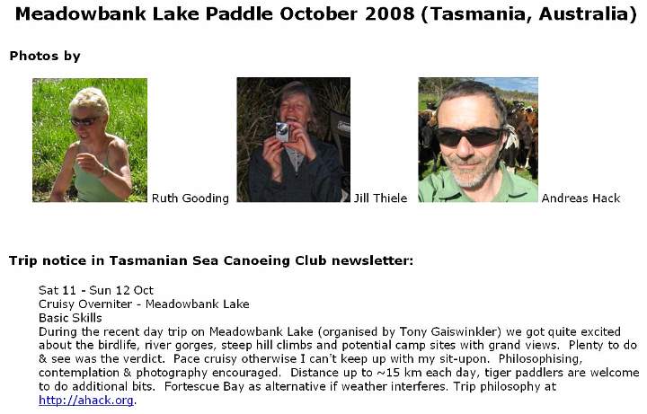2008-10-11 Paddle Meadowbank Lake overniter 00.jpg